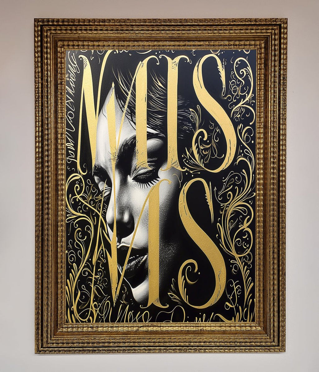 Typography Queen Framed Poster