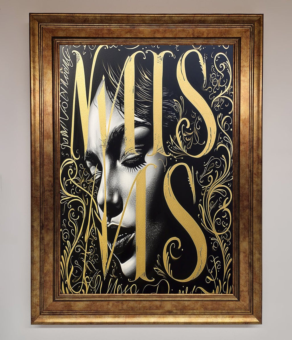 Typography Queen Framed Poster