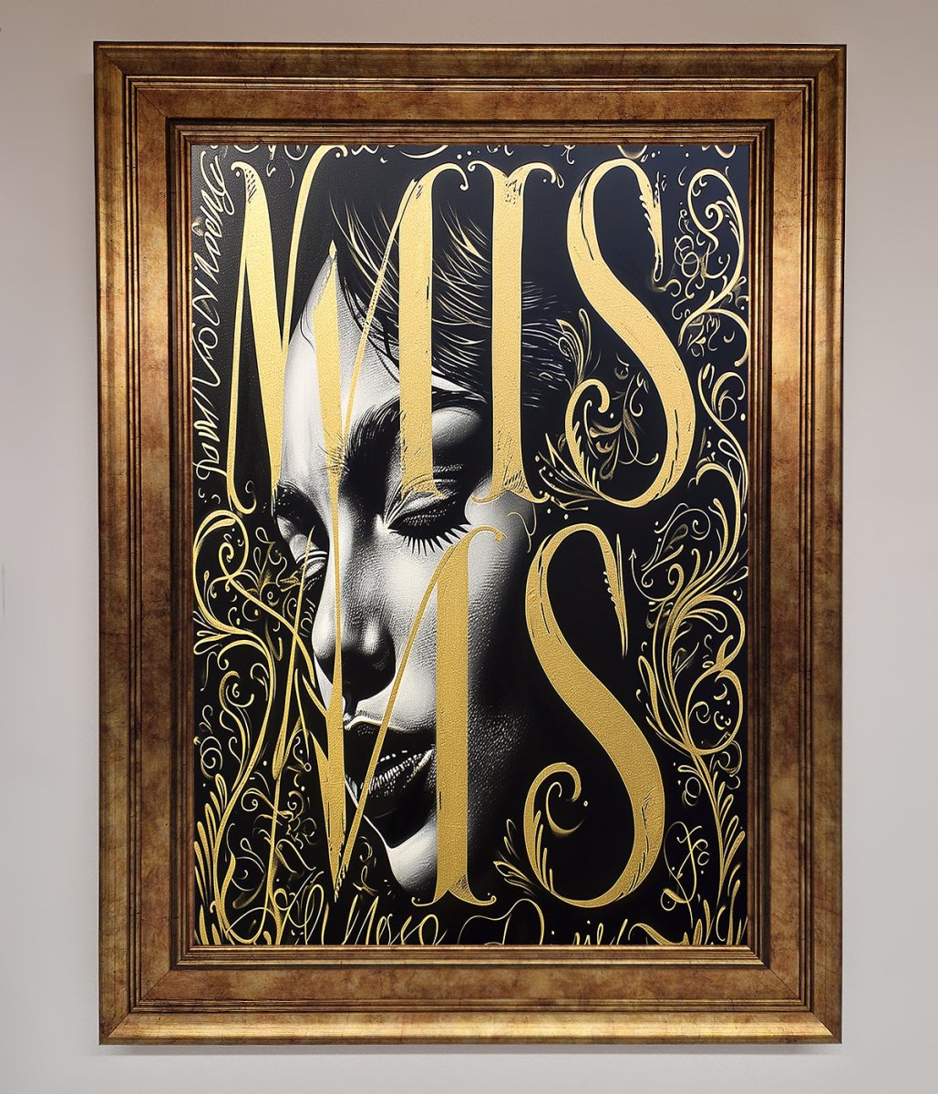 Typography Queen Framed Poster