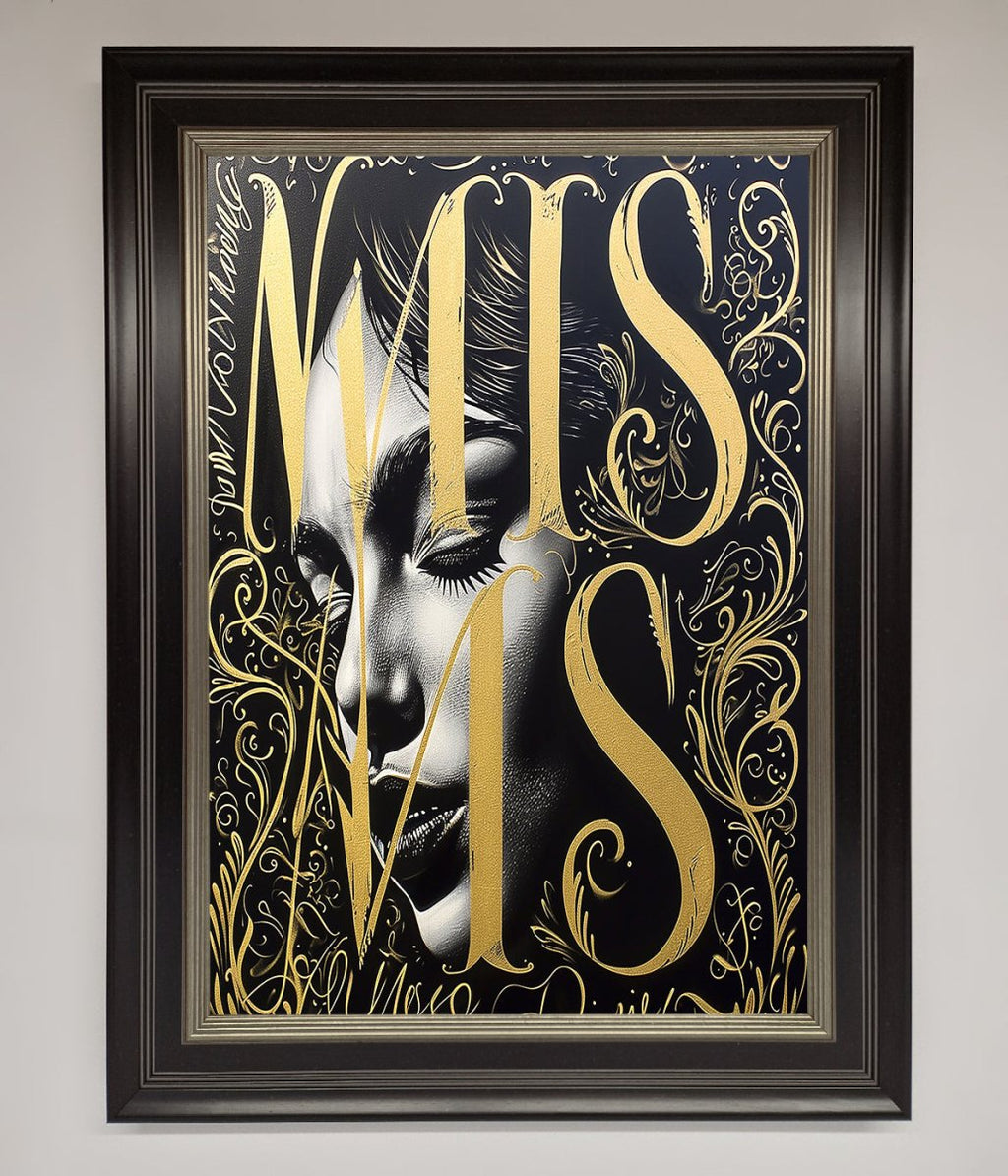Typography Queen Framed Poster