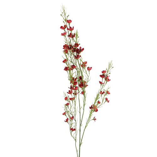 100cm Artificial Foliage Stem with Red Flowers