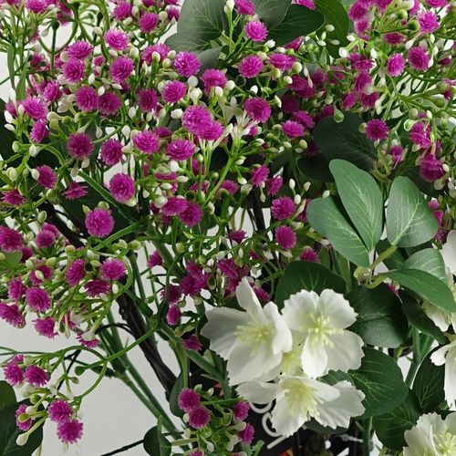 White Flower Foliage Spray 60cm Pack of 6
