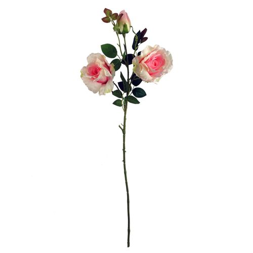 Pack of 6 Artificial Pink Rose Stems 80cm with 18 Flowers