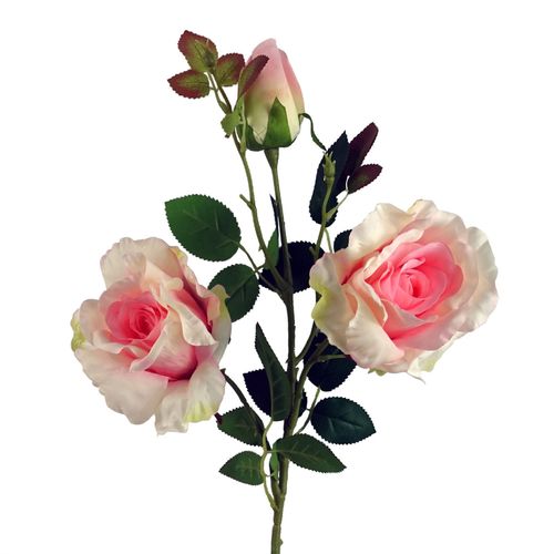 Pack of 6 Artificial Pink Rose Stems 80cm with 18 Flowers