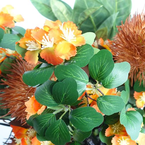 Pack of 6 Yellow Globe Thistle Artificial Flower Stems 70cm