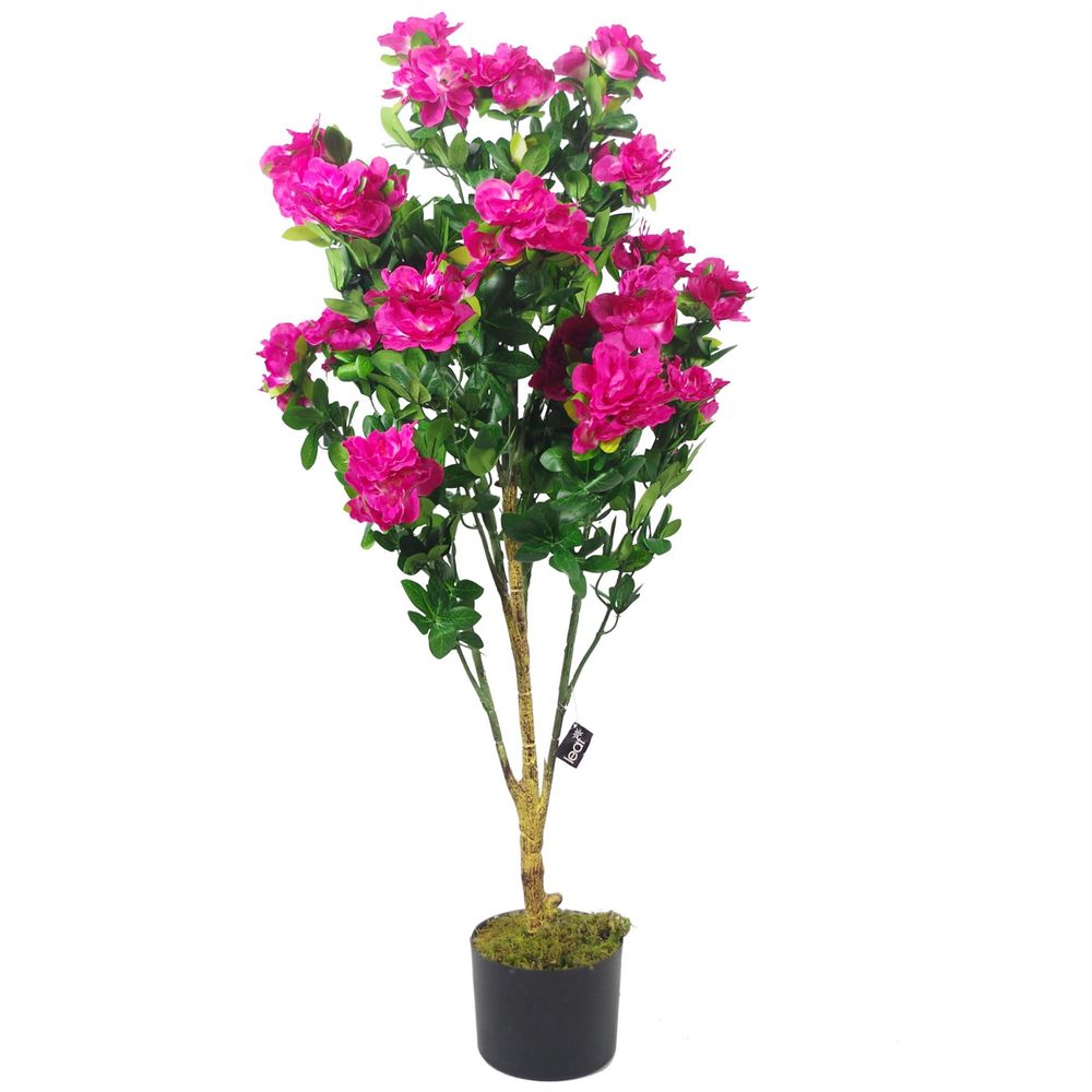 100cm Realistic Pink Azalea Potted Plant with Copper Planter