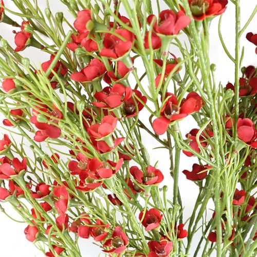 100cm Artificial Foliage Stem with Red Flowers