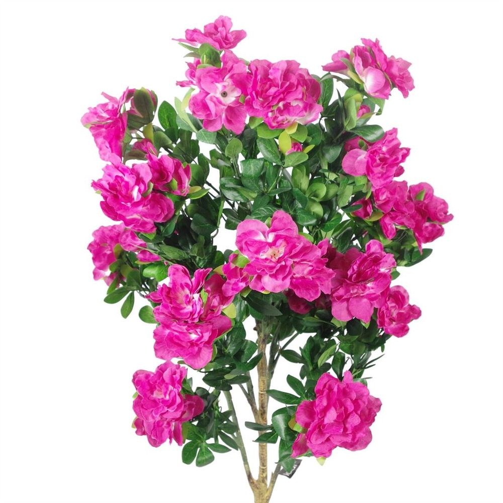 100cm Pink Artificial Azalea Potted Plant with Copper Metal Planter