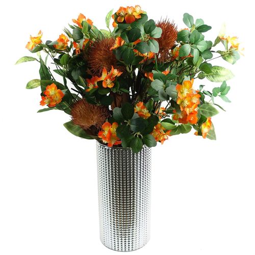 Orange Flower Foliage Spray Pack of 6 60cm