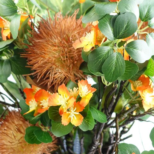 Orange Flower Foliage Spray Pack of 6 60cm