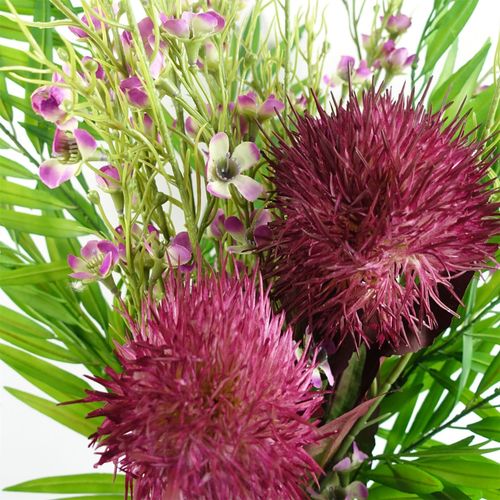 100cm Purple Artificial Foliage with Small Flowers
