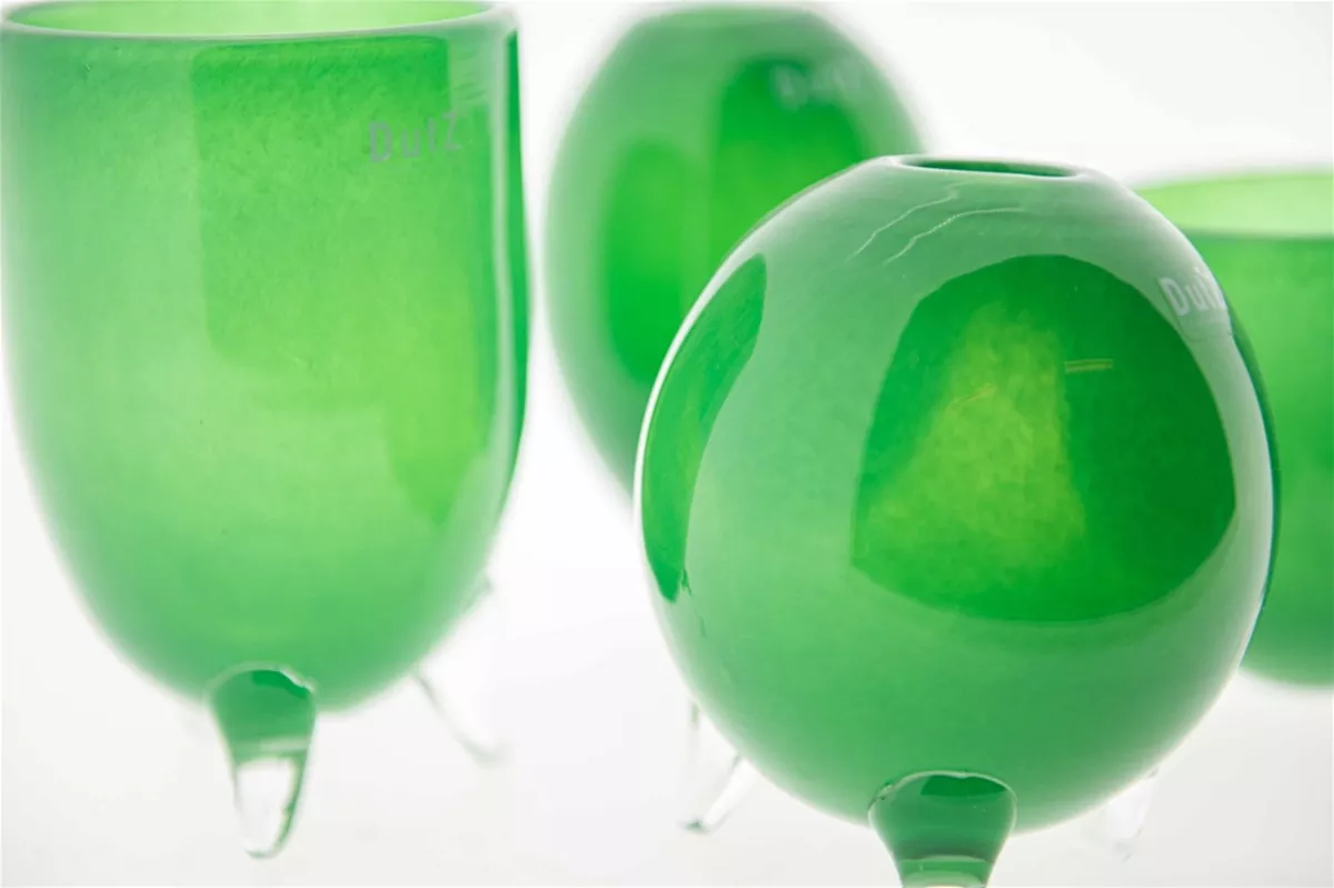 EVITA Vase with Feet - Set of 4pcs - Elegant Home Décor in Multiple Colors, Handcrafted Glass Vase, Unique Handmade Home Decoration