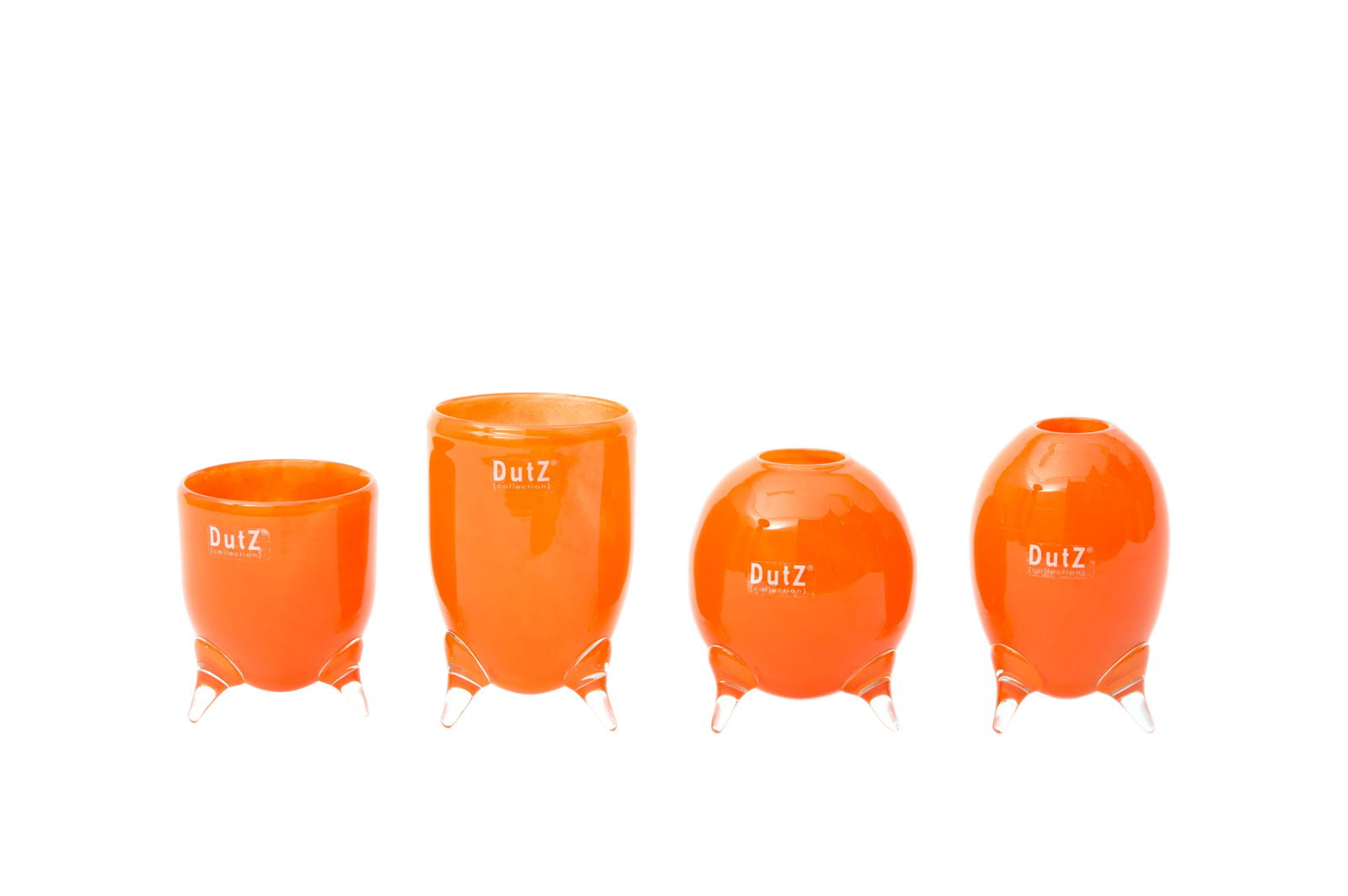 EVITA Vase with Feet - Set of 4pcs - Elegant Home Décor in Multiple Colors, Handcrafted Glass Vase, Unique Handmade Home Decoration