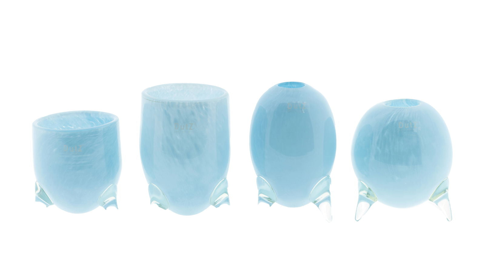 EVITA Vase with Feet - Set of 4pcs - Elegant Home Décor in Multiple Colors, Handcrafted Glass Vase, Unique Handmade Home Decoration
