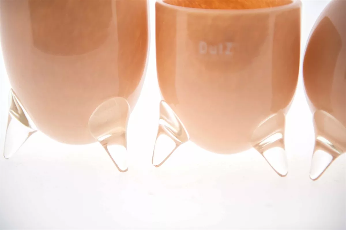 EVITA Vase with Feet - Set of 4pcs - Elegant Home Décor in Multiple Colors, Handcrafted Glass Vase, Unique Handmade Home Decoration