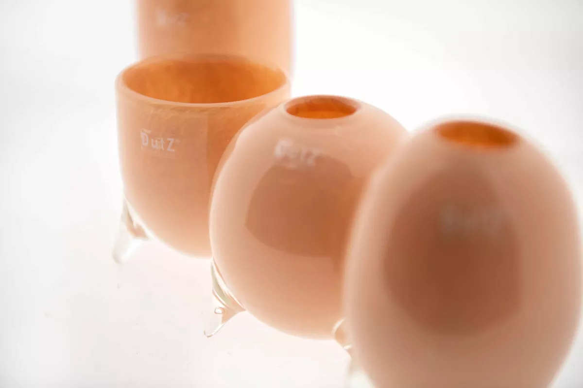 EVITA Vase with Feet - Set of 4pcs - Elegant Home Décor in Multiple Colors, Handcrafted Glass Vase, Unique Handmade Home Decoration