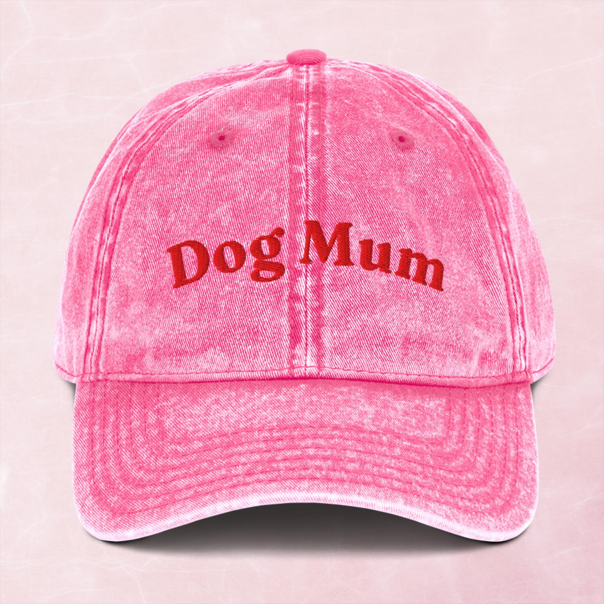 Cool quirky dog mum embroidered word Vintage effect Cotton Twill Cap