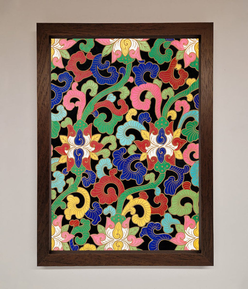 Vintage Flower Swirls Framed Wall Art