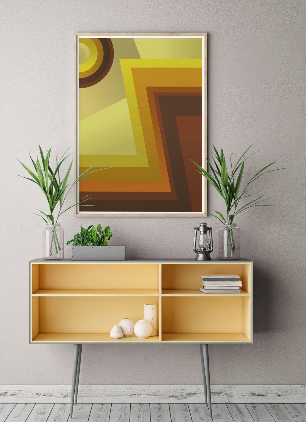 Vinyl Zig Zag 70s Retro Art Print