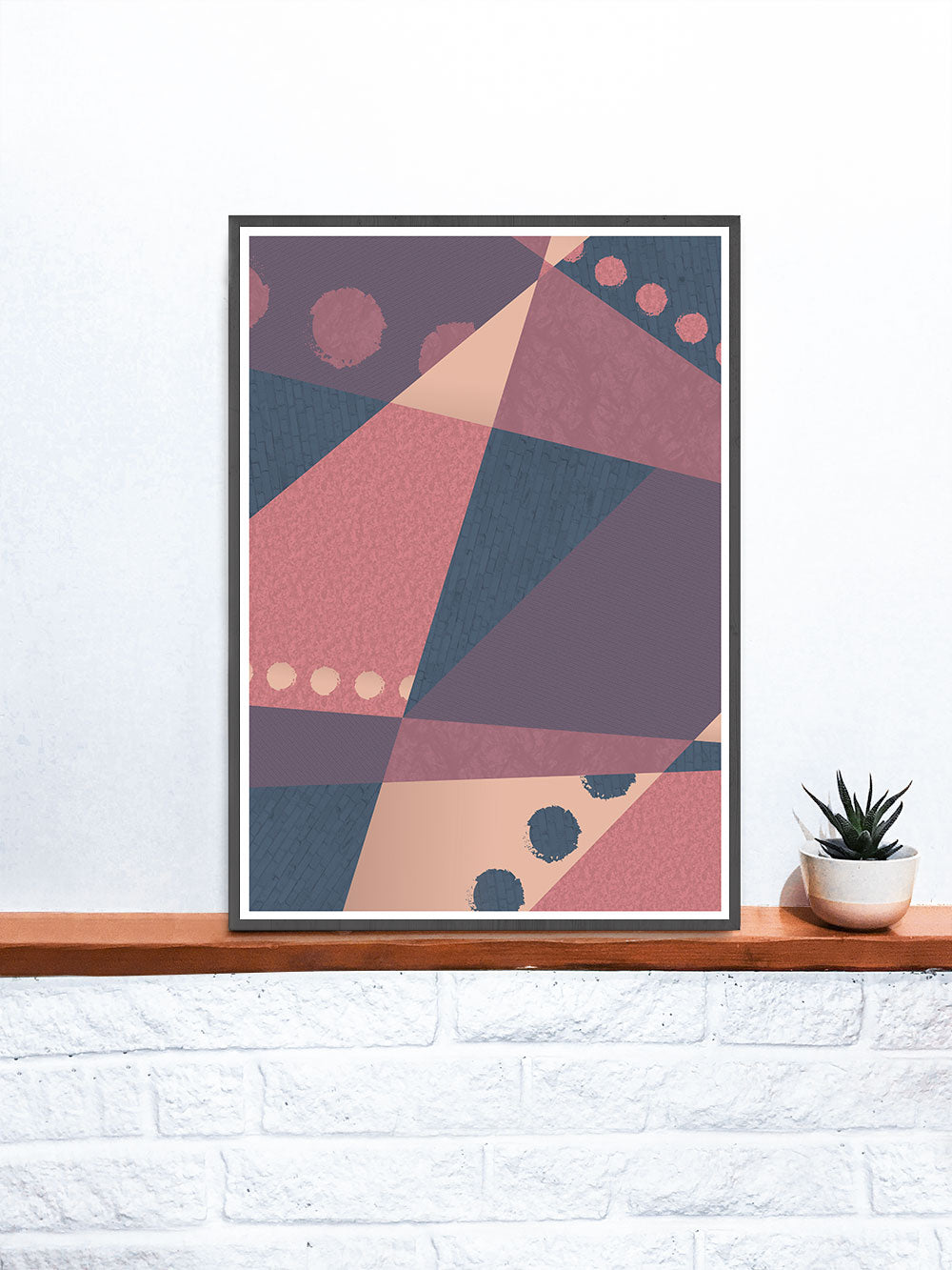 Warm But Cold Geometric Dots Art Print