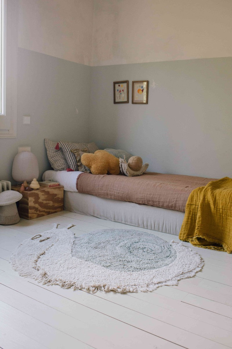 Enchanted Garden Snail-Shaped Rug - Handcrafted & Eco-Friendly with Natural Fibers by Lorena Canals at www.brixbailey.com