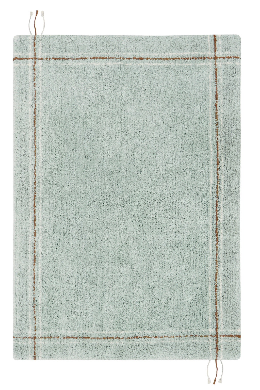 Inspired by Traditional Striped Tea Towels - Handcrafted Vintage Rug with Decorative Edges by Lorena Canals at www.brixbailey.com