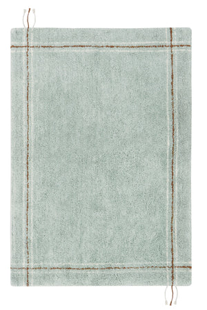 Inspired by Traditional Striped Tea Towels - Handcrafted Vintage Rug with Decorative Edges by Lorena Canals at www.brixbailey.com