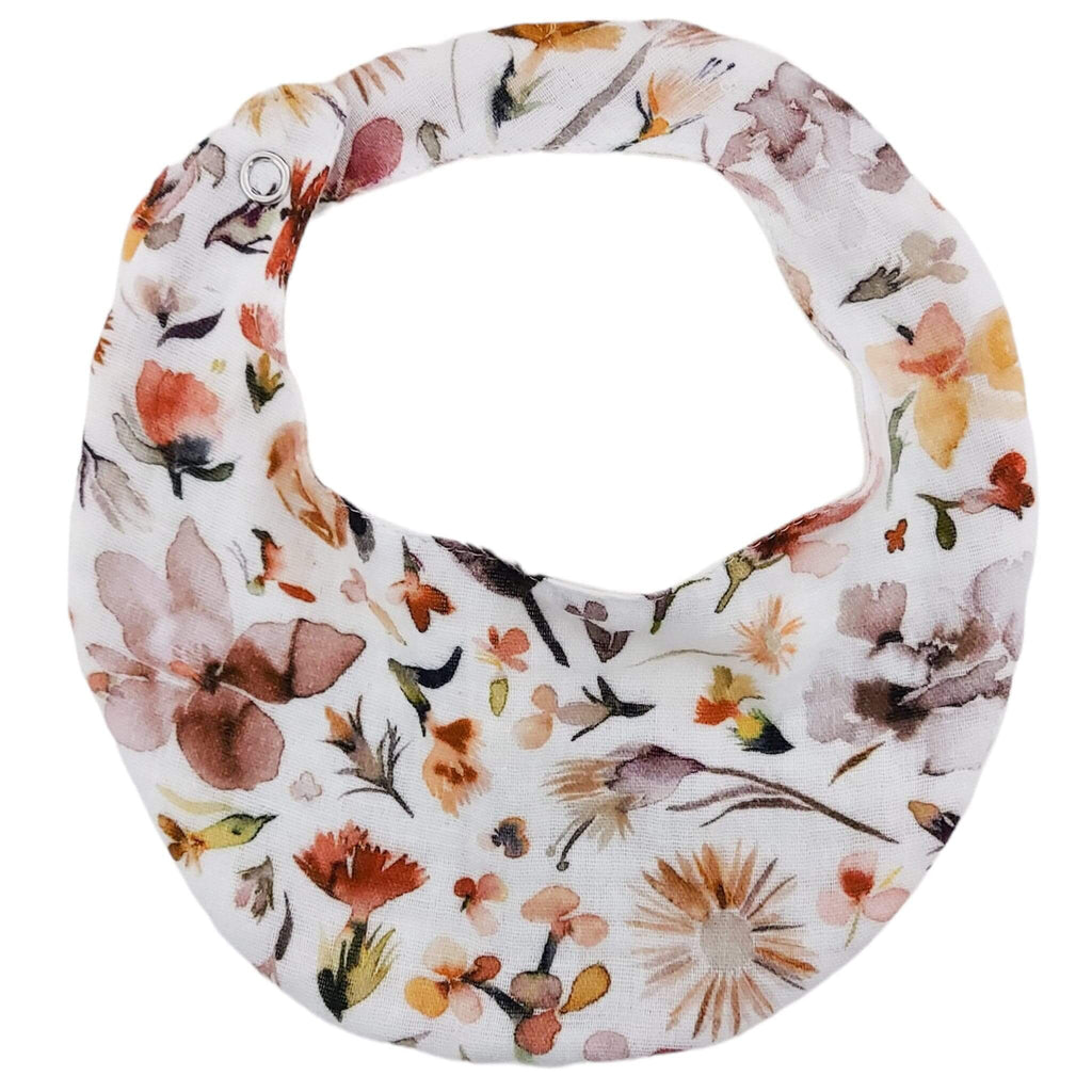 Waterproof Autumn Floral Neutral Bib