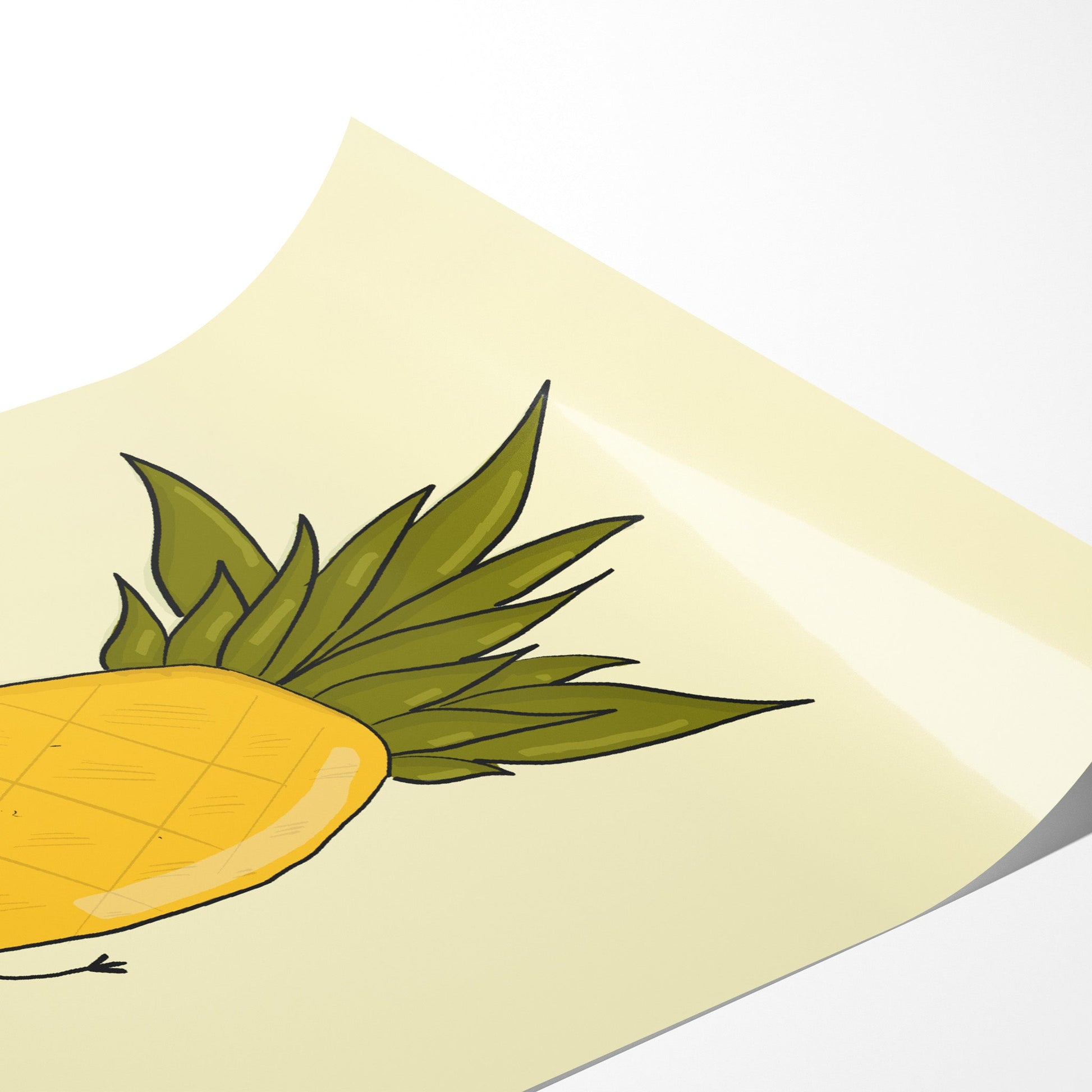 Waving Pineapple – Fun Fruit Art Print