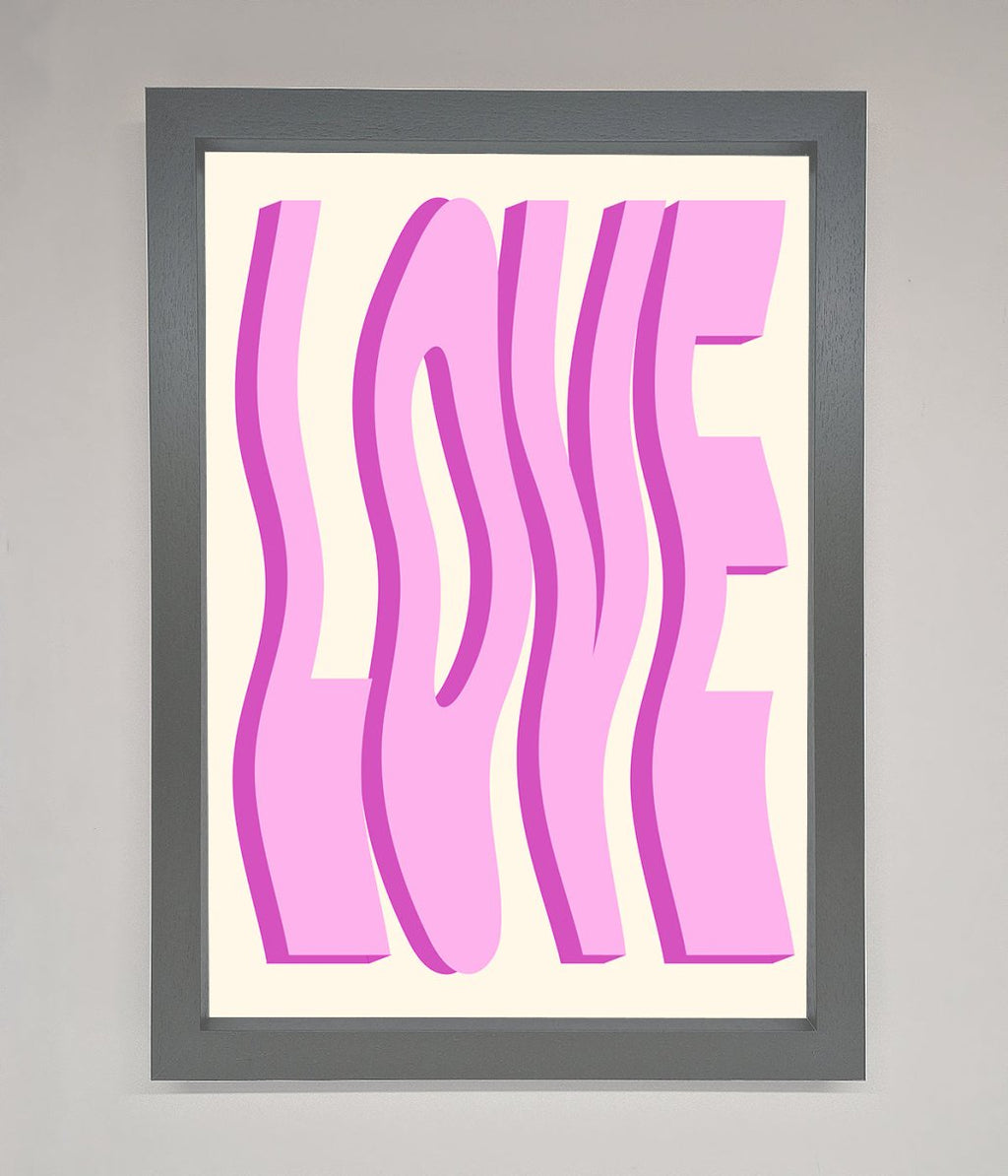 Wavy Love Pink Framed Poster