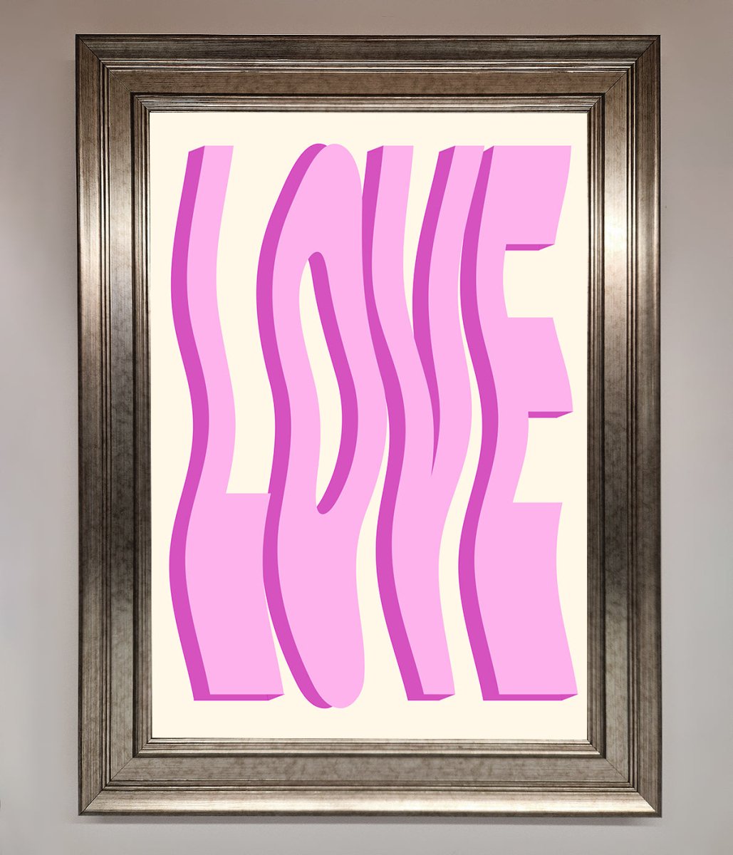Wavy Love Pink Framed Poster