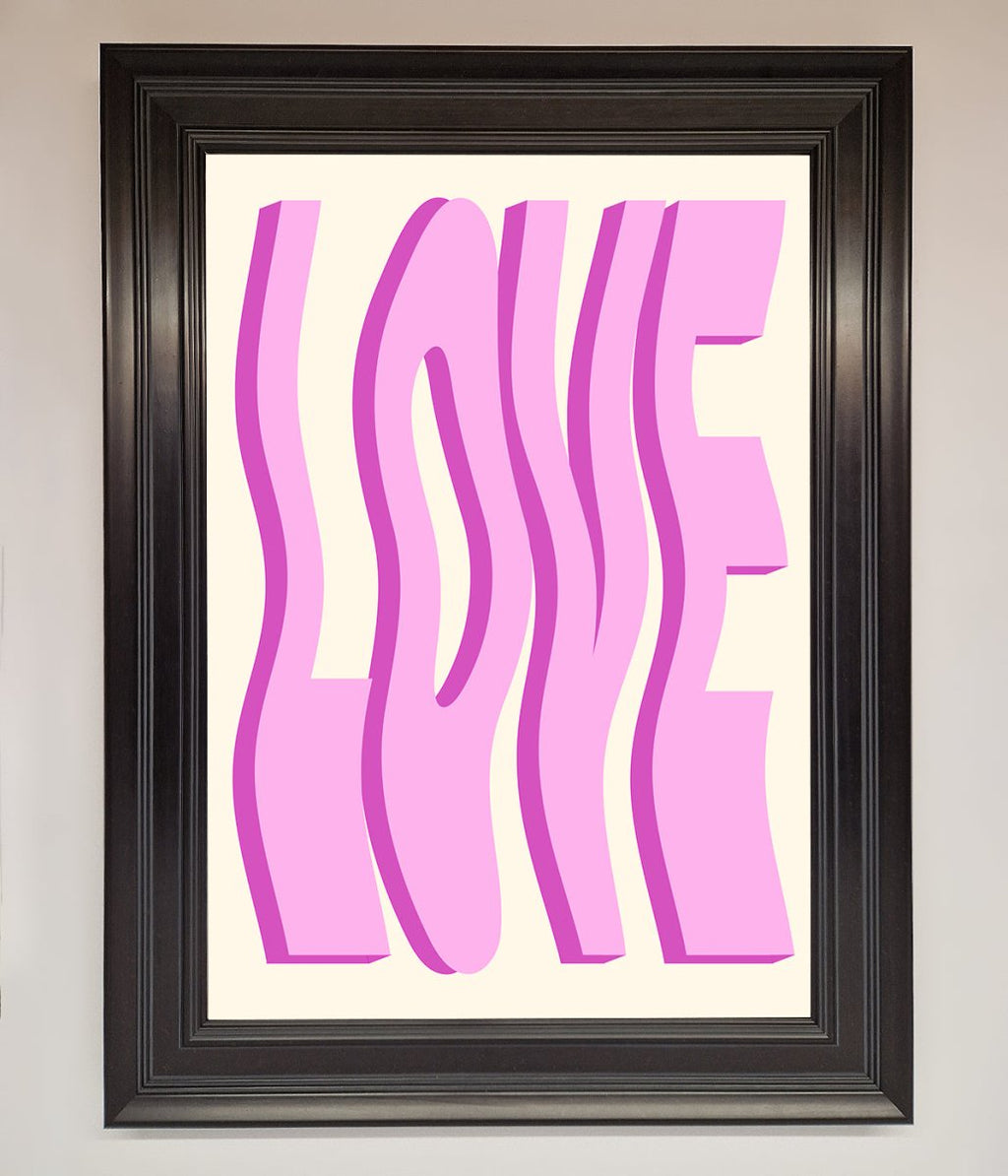 Wavy Love Pink Framed Poster