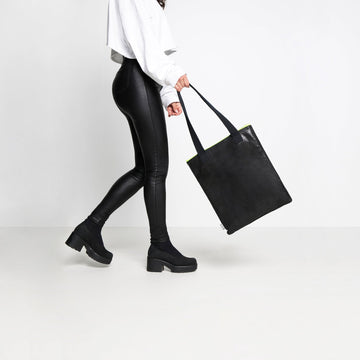 Handmade Silver Leather Tote Bag – Durable & Stylish by Daz Studio at www.brixbailey.com