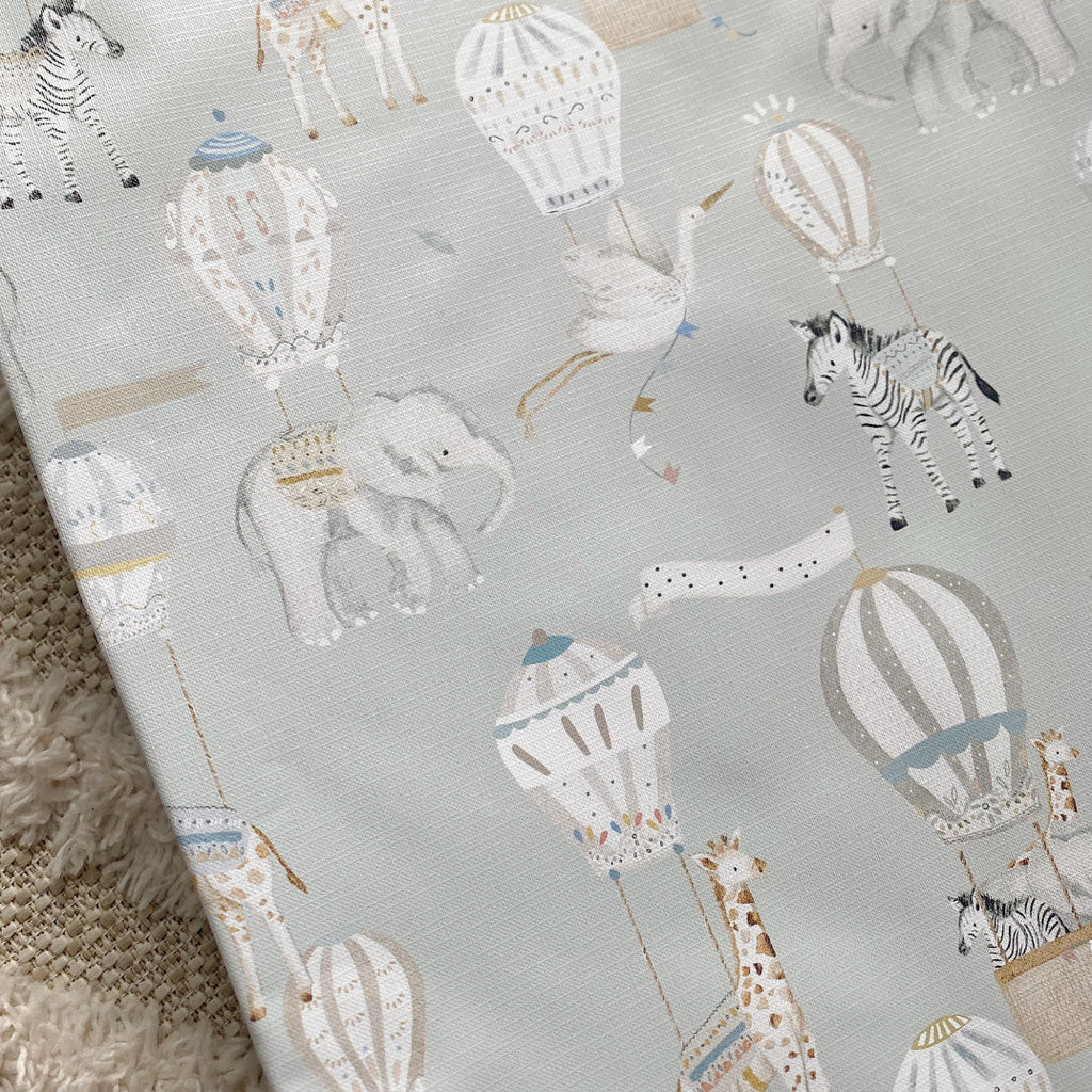 Anti-Roll Wedge Baby Changing Mat - Blue Hot Air Balloons Print