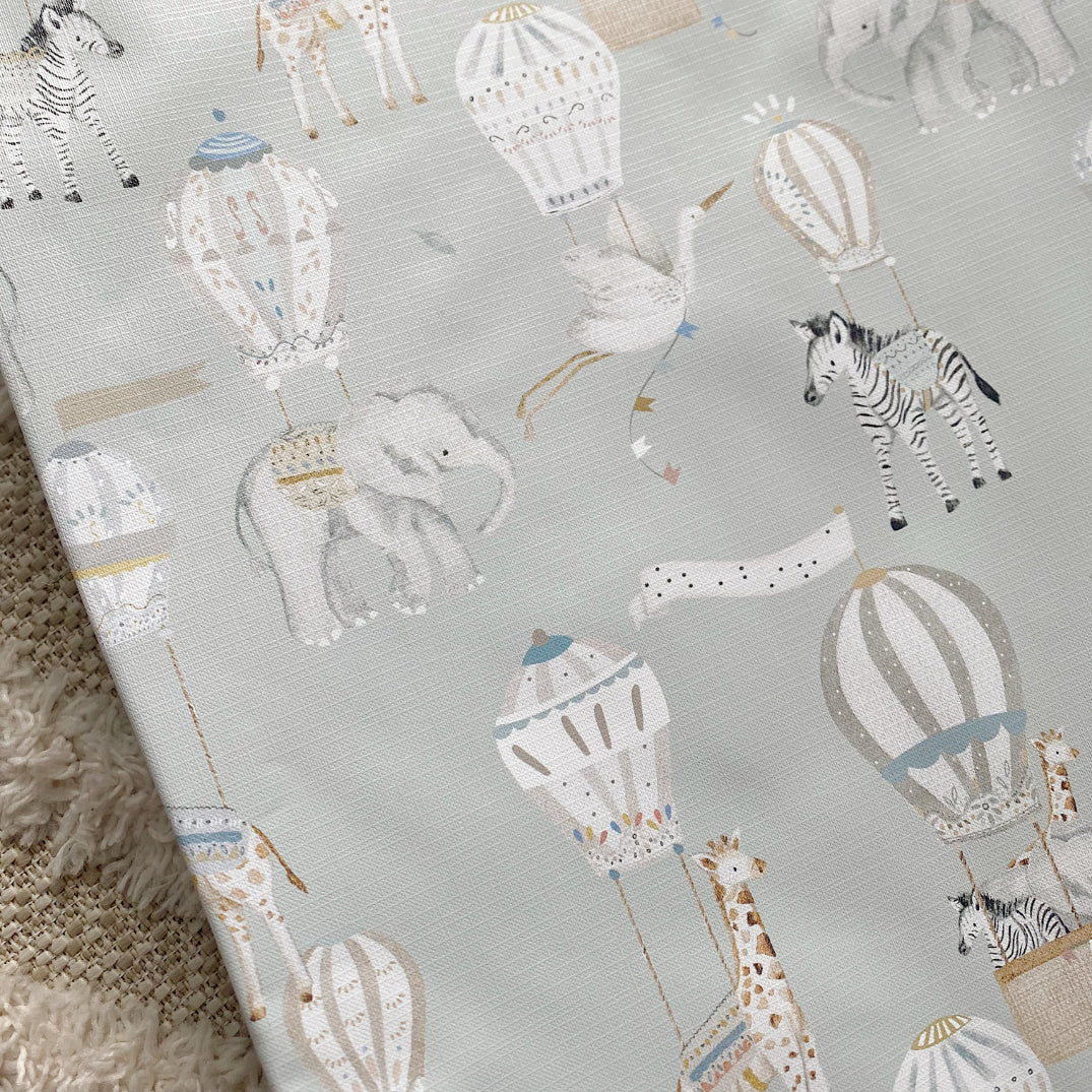 Anti-Roll Wedge Baby Changing Mat - Blue Hot Air Balloons Print