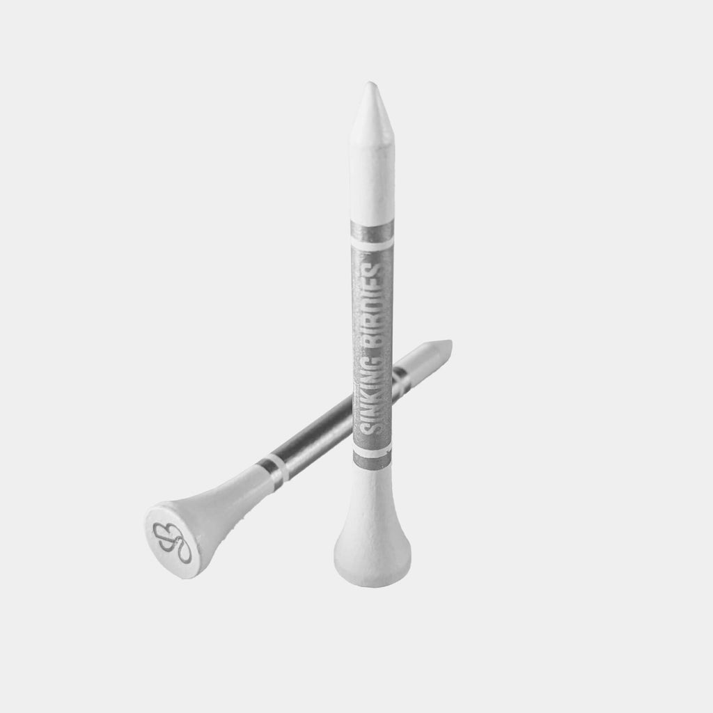 45 White Bamboo Golf Tees 70mm