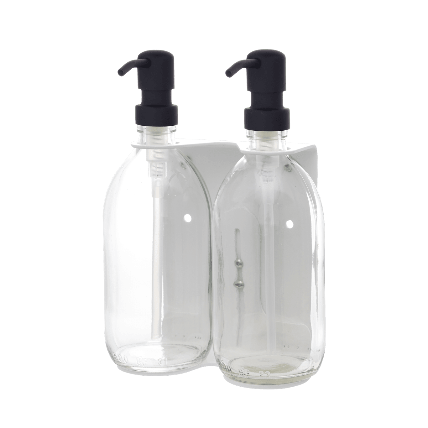 White Double Wall Mounted Soap Dispenser