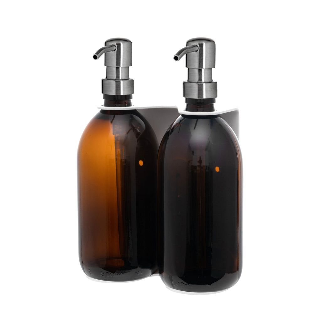 White Double Wall Mounted Soap Dispenser