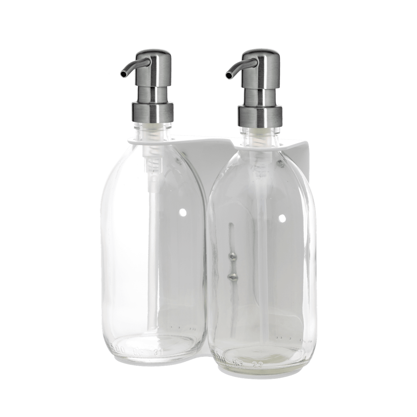 White Double Wall Mounted Soap Dispenser