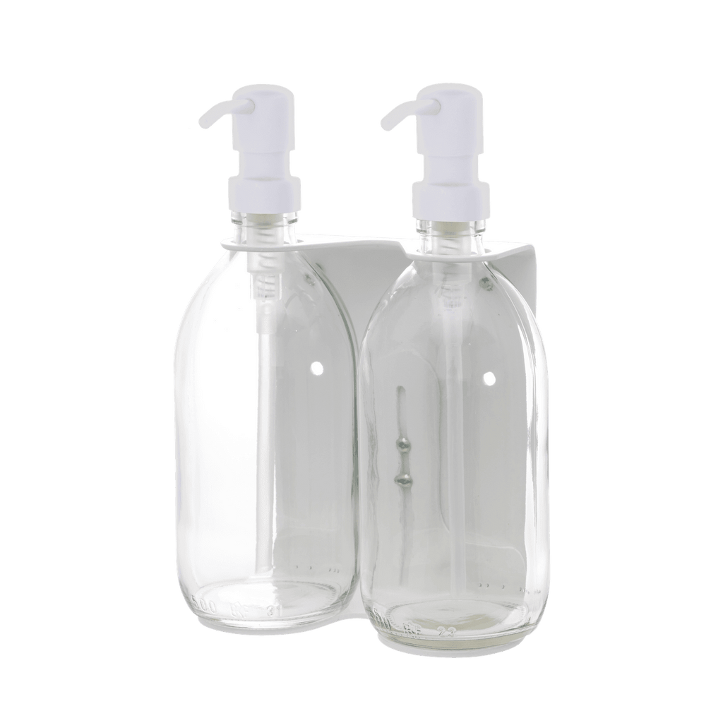 White Double Wall Mounted Soap Dispenser