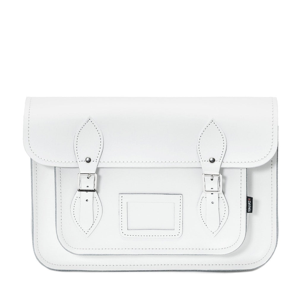 Handmade Leather Satchel - White