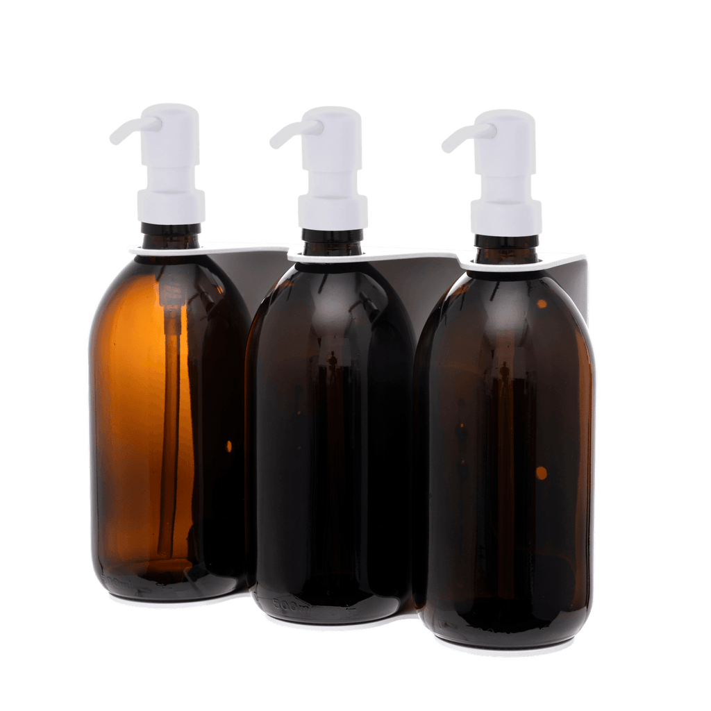 White Triple Wall Mounted Soap Dispenser