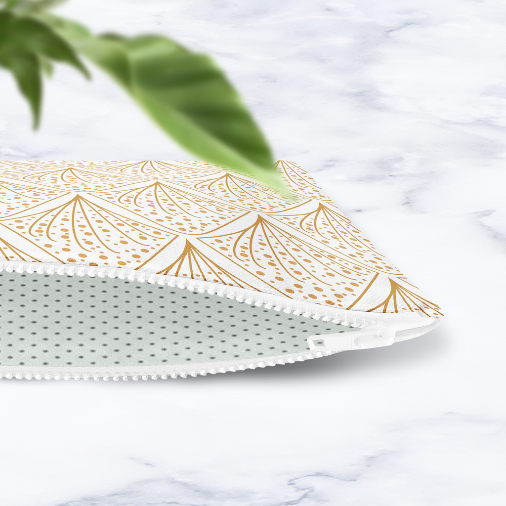 White Abstract Make Up Bag