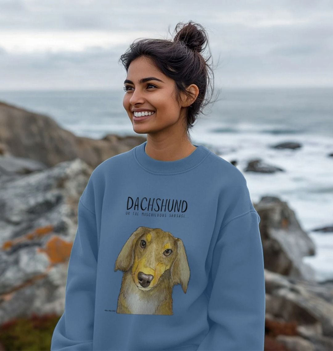 Comfy, Cozy, & Cute: The Long Haired Dachshund Oversized Sweatshirt"