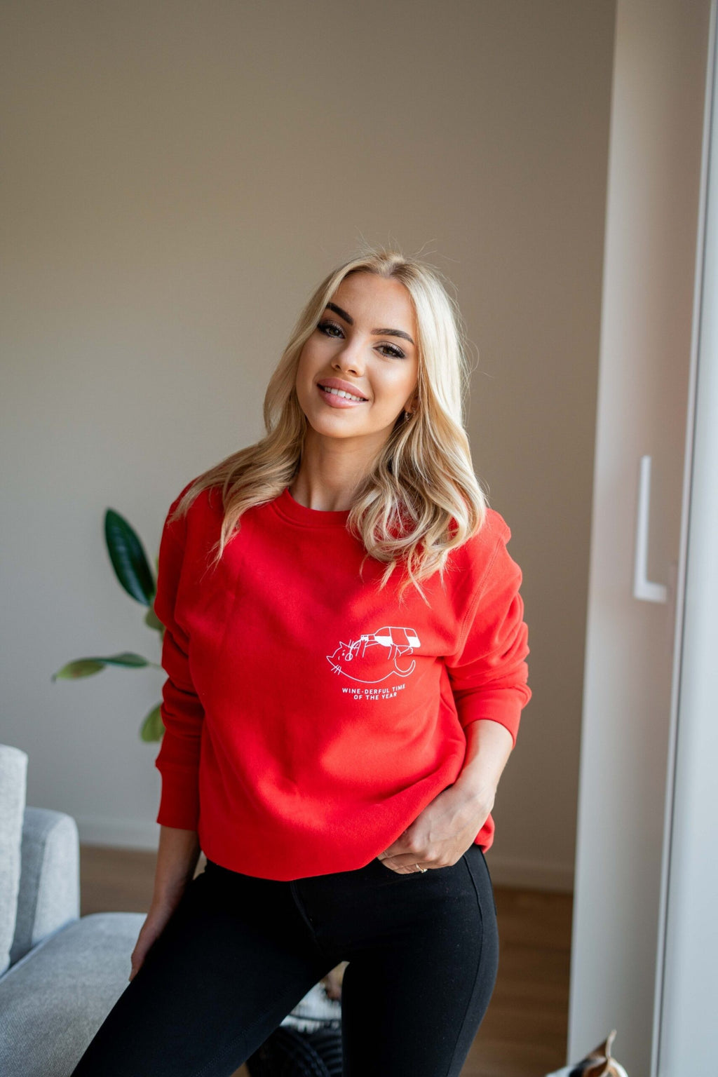 Wine-derful Time of a Year Oversized Sweatshirt