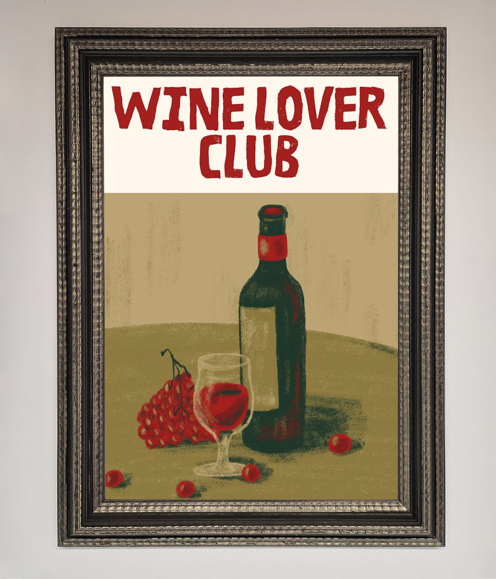 Wine Lovers Club Framed Poster