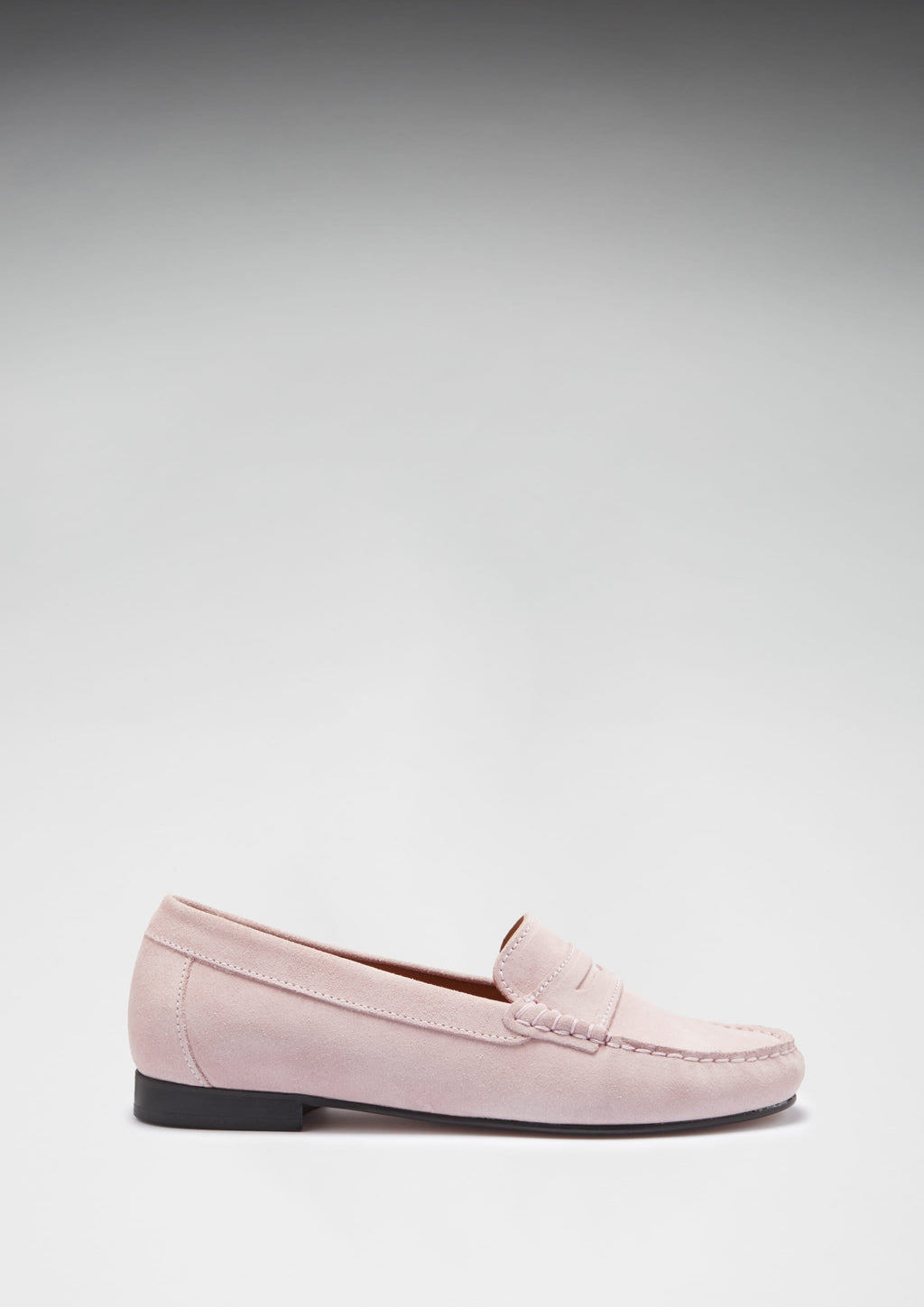 Ice Pink Suede Penny Loafers for Women