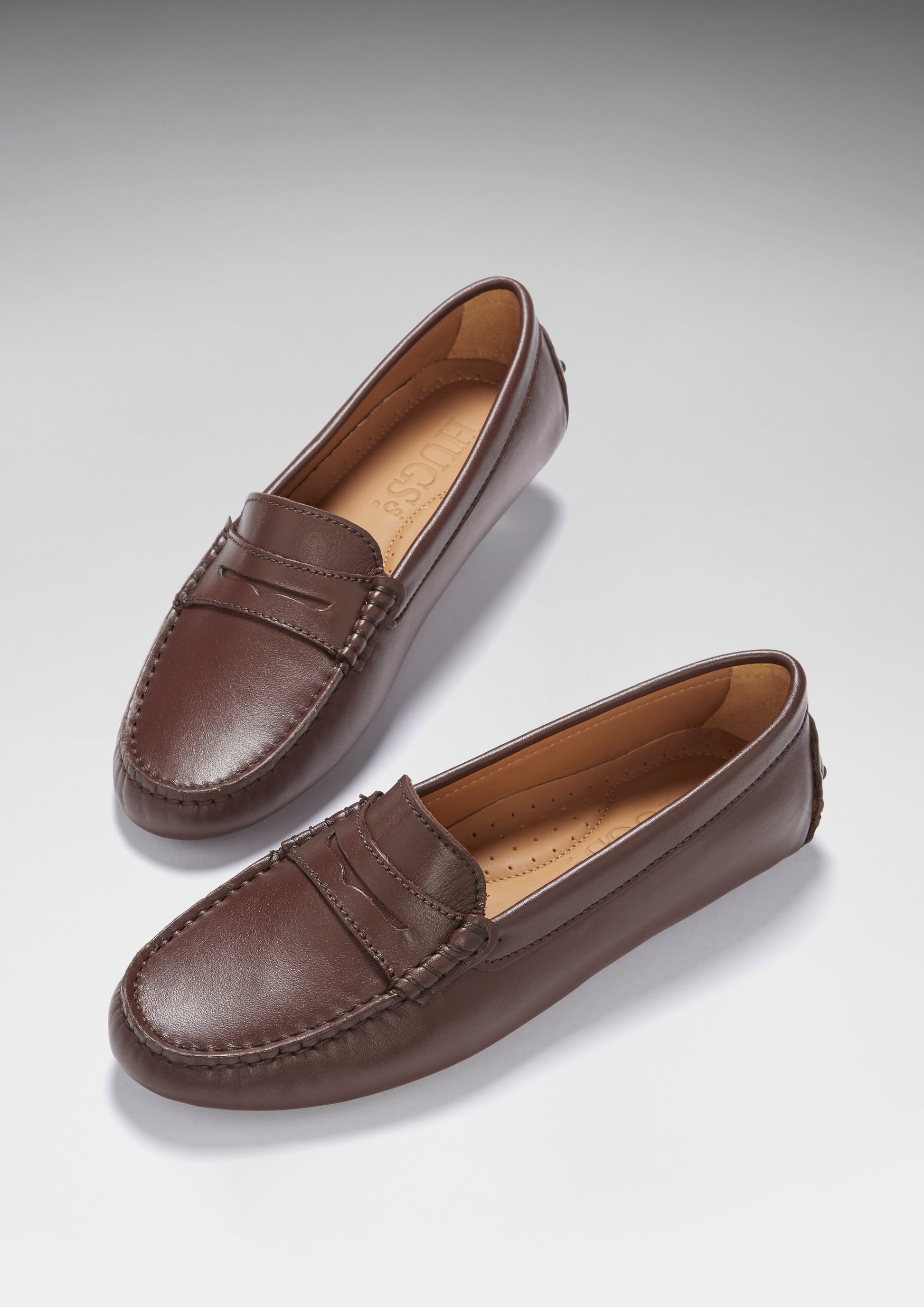 Women's Brown Leather Penny Loafers