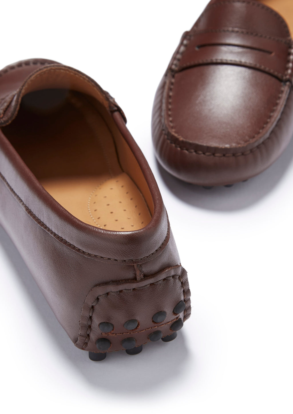 Women's Brown Leather Penny Loafers
