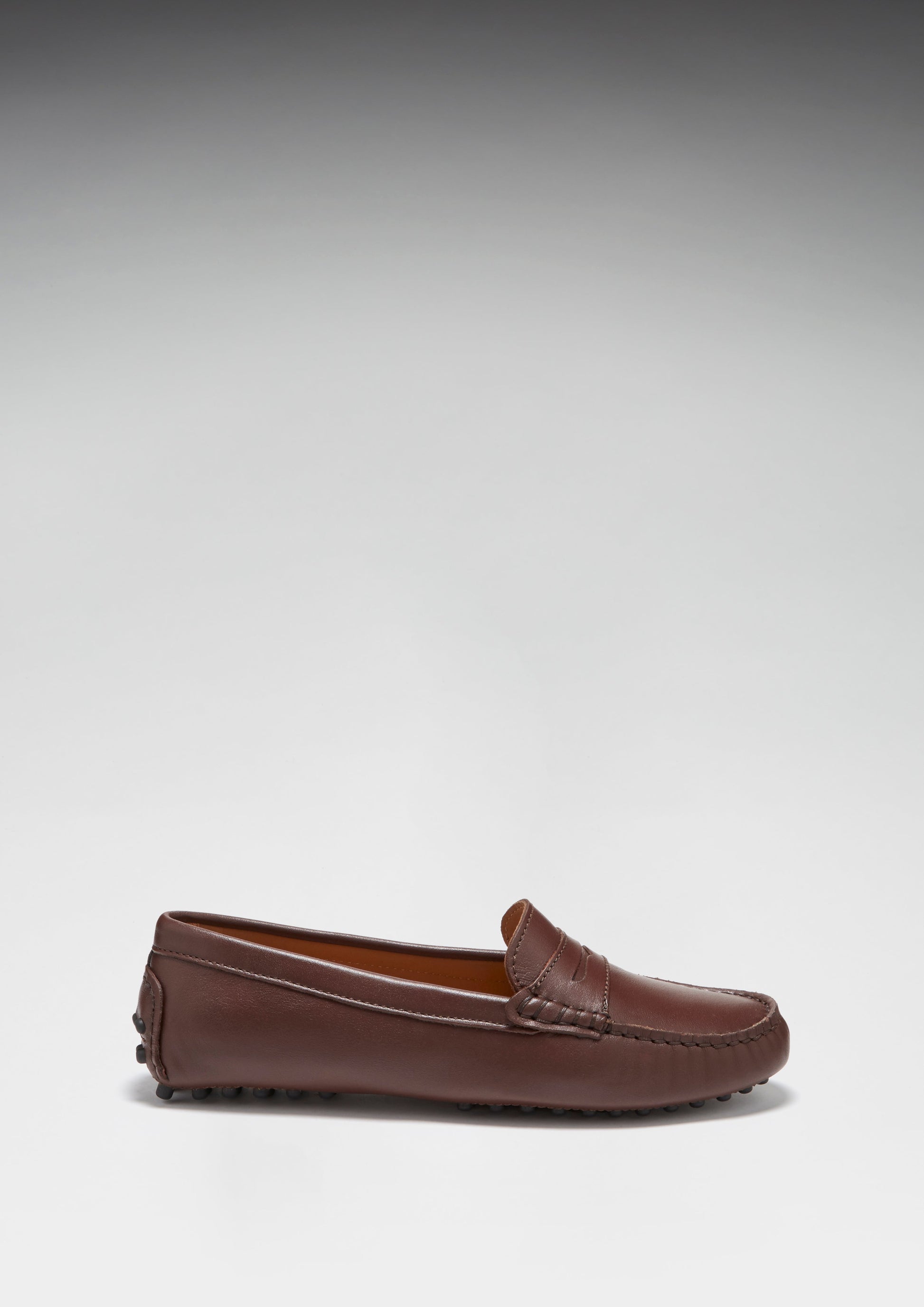 Women's Brown Leather Penny Loafers